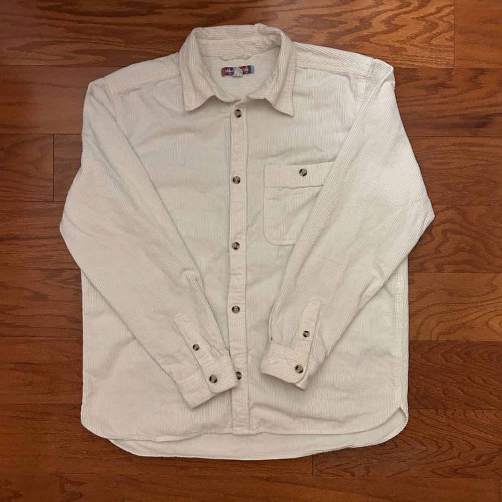 Urban Outfitters Cream Casual Corduroy Button Down Shirt
